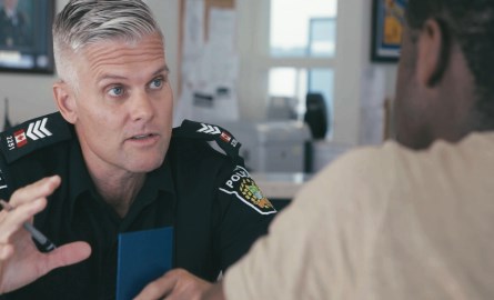 Officer taking a report