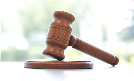 Court Gavel on Table